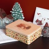 Sarkap Home 2,5 L Snowy Friends Dekoratif Metal Saklama Kutusu 217x165x70mm - Krem