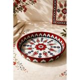 Sarkap Home 26 cm Kırmızı Ebru Desen Meyve Tabağı