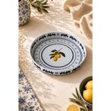 Sarkap Home 26 cm Lemon Design Beyaz Meyve Tabağı