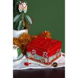 Sarkap Home 2,6 L New Year City Kabartmalı Saklama Kutusu - Kırmızı - 164x164x96 mm