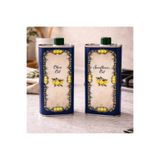 Sarkap Home 2'li Dekoratif 1000 ml Kapaklı Metal Zeytinyağı Tenekesi Seti