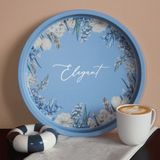 Sarkap Home 34 cm Elegant Silver Dekoratif Metal Tepsi - 1