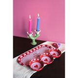 Sarkap Home 3'lü 10x3,2 cm Çerezlik ve 16x35 cm Sunumluk Tepsi Seti - Bon Appetit Kırmızı