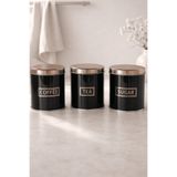 Sarkap Home 3'lü 99x114 mm 0,8 L Saklama Kutusu Seti - Siyah-Bronz