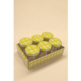 Sarkap Home 6'lı 40 ml Cam Kavanoz Sarı Ekose