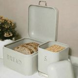 Sarkap Home Açık Gri Galvaniz 5,6 L Bread Küçük Boy Ekmeklik - 200x140mm & 2 L Storage Kutu - 115x150mm Set