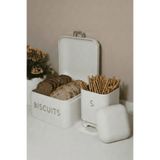 Sarkap Home Krem Galvaniz Biscuits 5,6 L Küçük Boy Ekmeklik - 200x140mm & 2 L Storage Kutu - 115x150mm Set