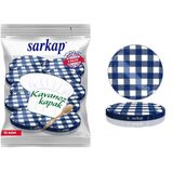 Sarkap Kavanoz Kapağı, 82mm, Hava Geçirmez, Sızdırmaz, Konserve için Uygun, 10'lu Paket (Lacivert Ekose)