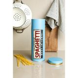 Sarkap Spaghetti Seri Mavi Metal Kutu 1,7 Litre Uzun Yuvarlak Saklama Kabı 90x270mm Dekoratif