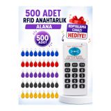 Sarkey Sarkey Sr-602 R Yazılabilir Kopyalanabilir Proximity Anahtarlık 125 Khz Keyfob Karışık Renkler 500 Adet + 1 Adet Rfıd Kopyalama Cihazı Hediyeli