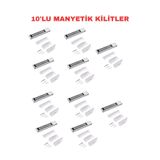 Sarkey Sr-180 + Zl Aparat Seti 180 Kg Manyetik Kilit 12/24V Dc Elektromanyetik Kapı Kilidi 10 Adet