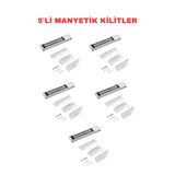 Sarkey Sr-180 + Zl Aparat Seti 180 Kg Manyetik Kilit 12/24V Dc Elektromanyetik Kapı Kilidi 5 Adet