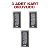 Sarkey Sr-200 Em Metal Kasa Kartlı Ve Şifreli Geçiş Sistemi Rfıd Proximity Kart Okuyucu 125 Khz 3 Adet
