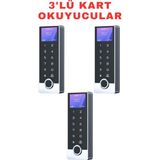 Sarkey SR-213 LCD Em Parmak Izi Kart Şifre Okuyucu LCD Ekranlı Metal Kasa 125 Khz - 3 ADET