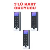 Sarkey SR-213 LCD Em-W Parmak Izi Kart Şifre Okuyucu LCD Ekranlı IP68 Metal Kasa 125 Khz - 3 ADET
