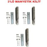 Sarkey SR-280 280 kg Manyetik Kilit 12V/24V Elektromanyetik Kapı Kilidi - 3 ADET