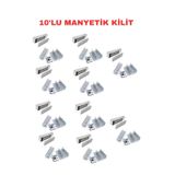 Sarkey Sr-280 + Zl Aparat Seti 280 Kg Manyetik Kilit 12/24V Dc Elektromanyetik Kapı Kilidi 10 Adet
