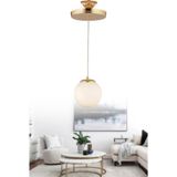 Sarkıt Tekli Gold Beyaz Glop Camlı Avize - Gold - Beyaz