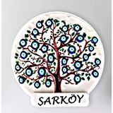 Şarköy Temalı Polyester Kabartmalı Nazar Ağacı Magnet Çap: 6 Cm – Dekoratif Hediyelik Buzdolabı Süsü (Kod:1130)