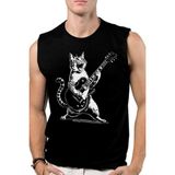 Sarman Rock Siyah Kesik Kol | Kolsuz Erkek Tshirt | Atlet