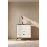 SARMOBİ Arden 4 Çekmeceli Şifonyer 90x88x40 cm Beyaz – Modern Tasarım