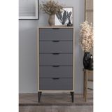 SARMOBİ Arden 5 Çekmeceli Şifonyer/Çamaşırlık Y:105 G:50 D:40 / Antrasit