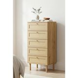 Sarmobi Baru 5 Çekmeceli Şifonyer/çamaşırlık 50X105X42 cm Cadiz Meşe – Iskandinav Tasarım - Kahverengi