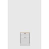 SARMOBİ Harmony Çekmeceli Kapaklı Keson Fonksiyonel 52x41x40 cm Beyaz/Meşe – Modern Tasarım
