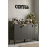 SARMOBİ Harmony Maxi 4 Kapaklı Kahve Köşesi, Stüdyo Mutfak 128x91x44 cm Antrasit – Modern Tasarım