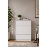 SARMOBİ Nolm 4 Çekmeceli Şifonyer G:76 D:40 Y:100 Cm / Beyaz