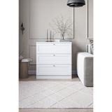 SARMOBİ Terra 3 Çekmeceli Şifonyer 75x77x42 cm Beyaz – Modern Tasarım