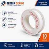 Sarmoni Teflon Bant 10'lu Paket 12 mm x 0.075 mm x 10 Metre Su ve Doğalgaz Tesisat Bandı