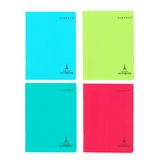 Sarnote, 4'lü not defter seti, canlı renkler, 24 x 32 cm, 48 sayfa, büyük sayfa, kareli, Seyès-Karos, zımbalanmış, polipropilen kapak, yeşil, kırmızı, turkuaz, mavi