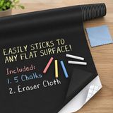 Saros Teknoloji Sticker Rulo Yapışkanlı Çocuk Yazı Yazma Tahtası Yazı Yazma Sticker - Siyah