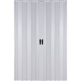 Sarpaş Akordiyon Kapı 162x202 Beyaz Camsız Çift Açılım Kalın Kapı Katlanır Akordeon Pvc Anahtar Kilitli - en 162 cm x boy 202