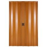 Sarpaş Akordiyon Kapı 175x184 Meşe Camsız Çift Açılım Kalın Kapı Katlanır Akordeon Pvc Anahtar Kilitli