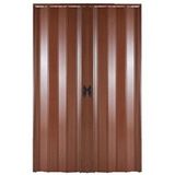 Sarpaş Akordiyon Kapı 216x223 Ceviz Camsız Çift Açılım Kalın Kapı Katlanır Akordeon Pvc Anahtar Kilitli