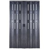 Sarpaş Akordiyon Kapı 230x196 Karaağaç Camlı Çift Açılım Kalın Kapı Katlanır Akordeon Pvc Anahtar Kilitli Karaağaç ( Antrasit )