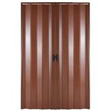 Sarpaş Akordiyon Kapı 258x225 Ceviz Camsız Çift Açılım Kalın Kapı Katlanır Akordeon Pvc Anahtar Kilitli