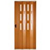 Sarpaş Akordiyon Kapı 67x218 Meşe Camlı Kalın Kapı Katlanır Akordeon Pvc Anahtar Kilitli