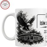 SARUHAN CONCEPT Kişiye Özel Beşiktaş Baskılı Kupa Taraftar Bardak Porselen 1 Parça Beyaz Renkli