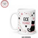 SARUHAN CONCEPT Kişiye Özel Kedi Annesi Baskılı Kupa Bardak – Isimli Cat Mom Tasarımı- Isim Belirtiniz - Beyaz