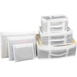 Sarya Life Bavul Içi Düzenleyici Valiz Organizer 6 Lı Set - Çizgili - Siyah - Beyaz