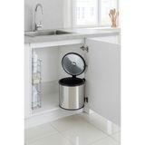 Sas Haus Banyo, Mutfak Dolabı İçi 11 Litre Metal Çöp Kovası – Krom, Tüm Dolaplara Uyumlu Tezgah Altı Çöp Kovası - 29 x 27 x 30