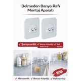 Sas Haus Banyo Rafı Yapışkanı Delmeden Montaj – Şampuanlık ve Banyo Köşelik İçin Güçlü Yapışkan 2 adet.