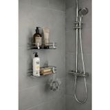 Sas Haus Tek Katlı Duş Rafı – Kancalı Banyo Şampuanlık & Organizer 2 Adet Krom TŞ-01