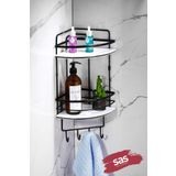 Sas Haus Yapışkanlı Kristal Raflı Askılı Banyo Düzenleyici Şampuanlık Köşelik LK-02 SBSK