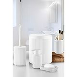 SAS Lines Serisi Beyaz Banyo Seti, 5 Parça Lüks Akrilik Çöp Kovası, Fırça, Sabunluk Banyo Aksesuar Seti 3375