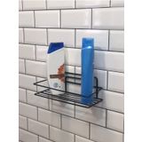 Sas Ömür Boyu Paslanmaz Banyo Mutfak Rafı Şampuanlık Banyo Düzenleyici Siyah Tş-01