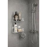 SAS Tek Katlı Duş Rafı – Kancalı Banyo Şampuanlık ve Organizer 2 Adet Beyaz Tş-01